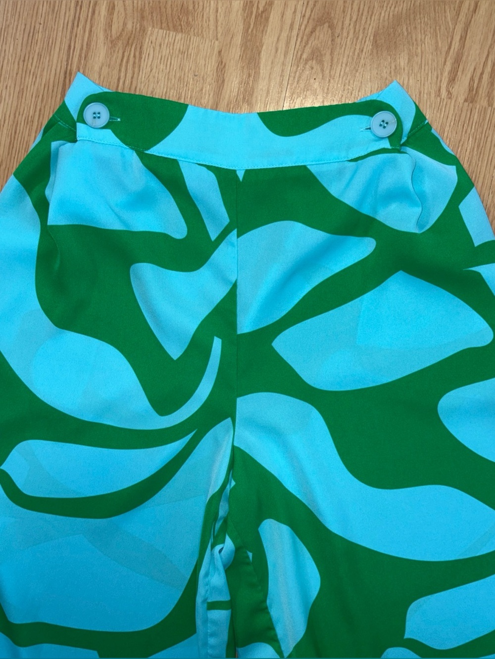 Milk & Honey Green and Blue Wide-Leg palazzo Pants size Small - Picture 4 of 5